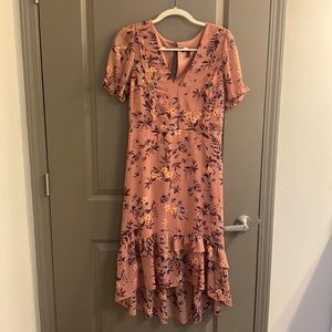 Express high low floral midi dress